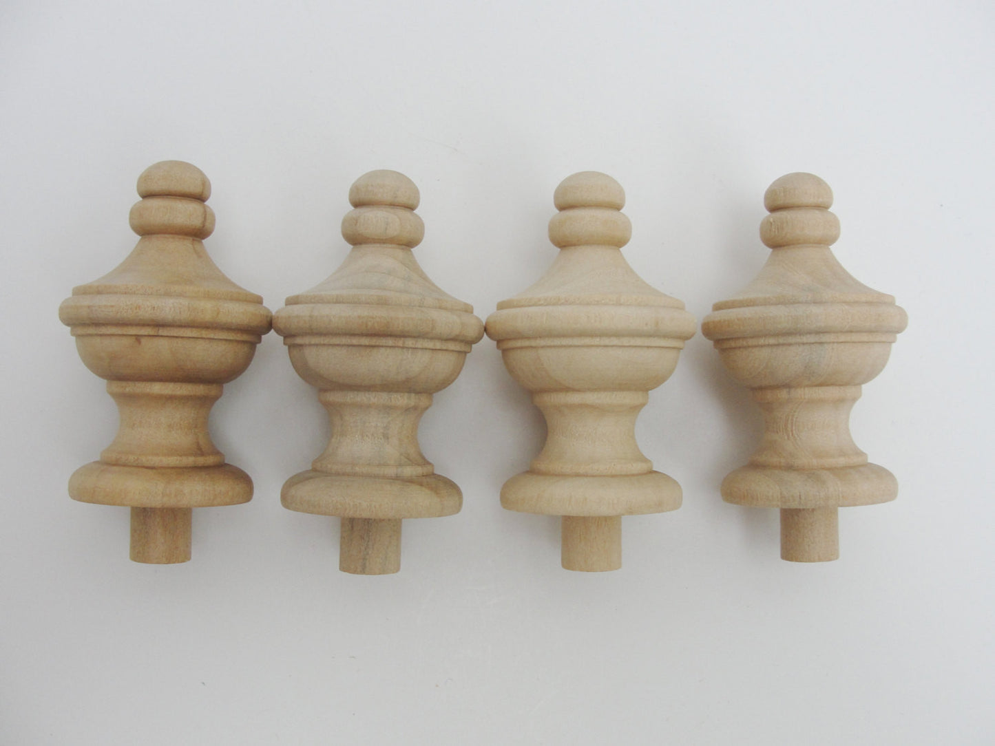 Wooden finial set of 4 - Wood parts - Craft Supply House