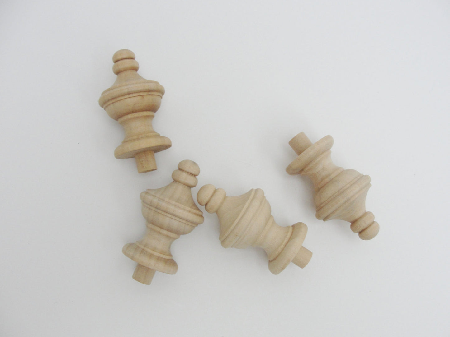 Wooden finial set of 4 - Wood parts - Craft Supply House