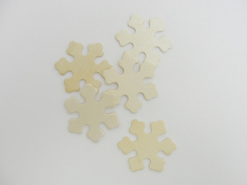 Wooden snowflake small 2 3/8" set of 5 - Wood parts - Craft Supply House