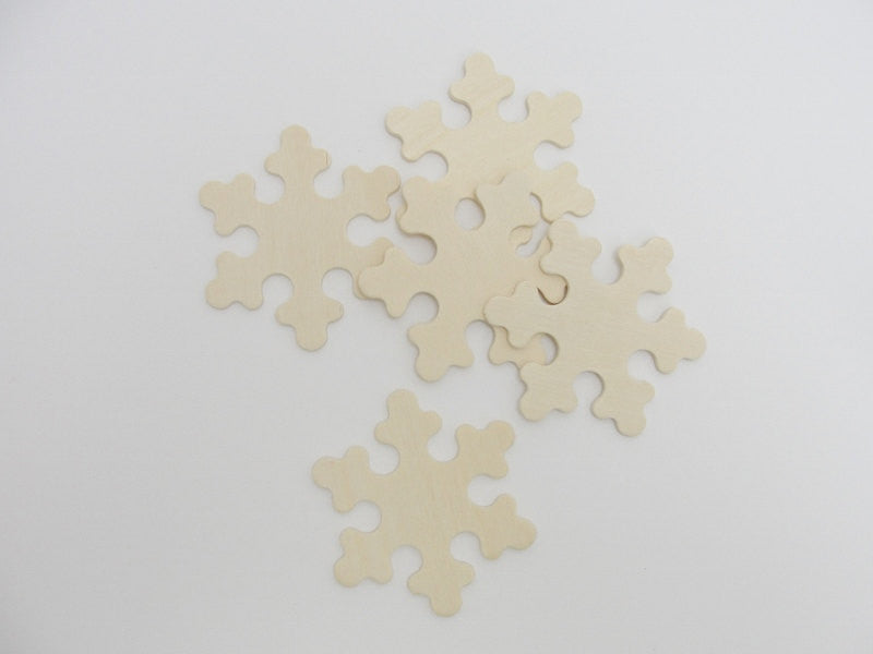 Wooden snowflake 3" set of 5 - Wood parts - Craft Supply House