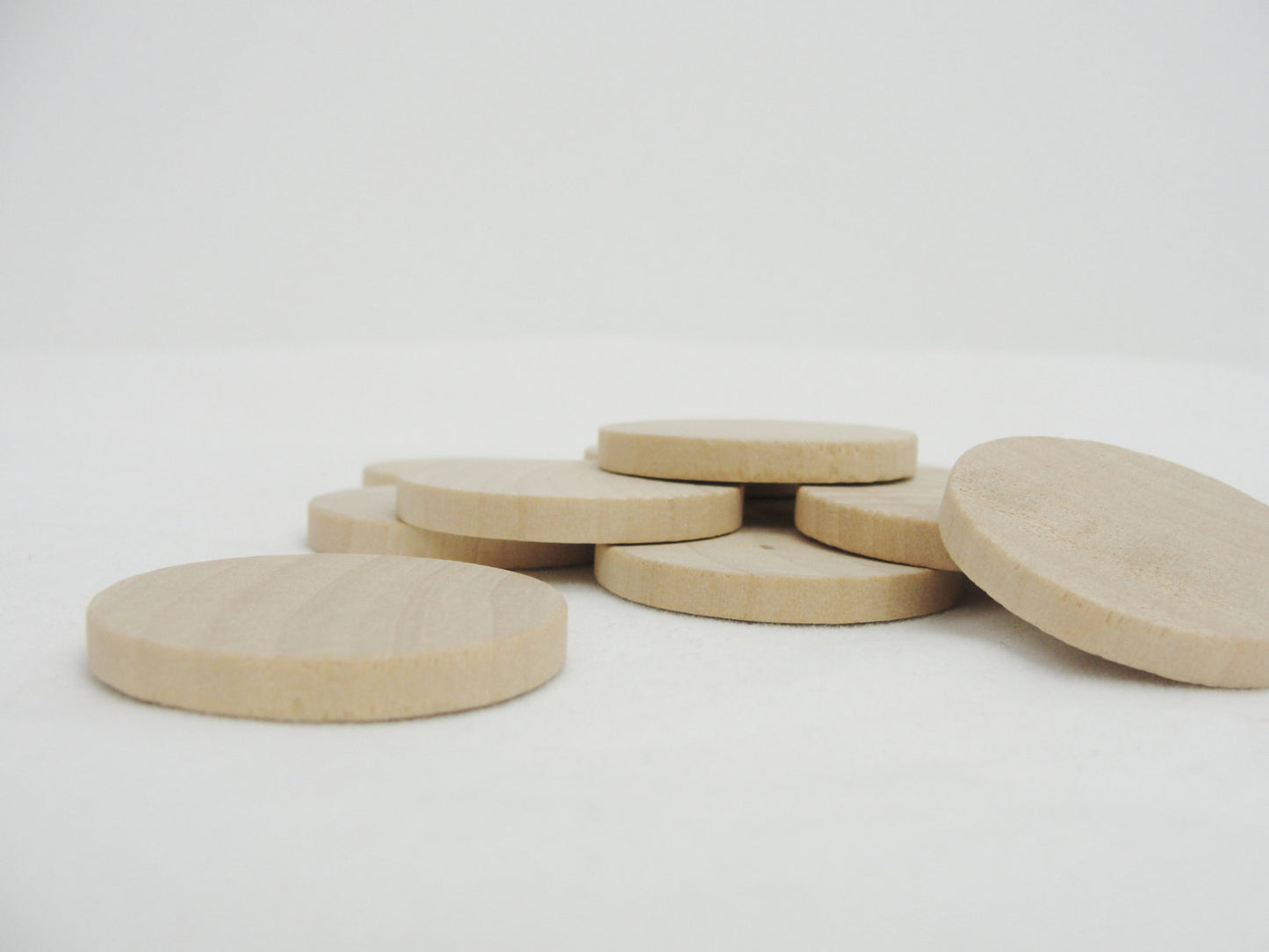 12 Wood Circles or discs 1 3/4" (1.75") wood 3/16" thick unfinished DIY