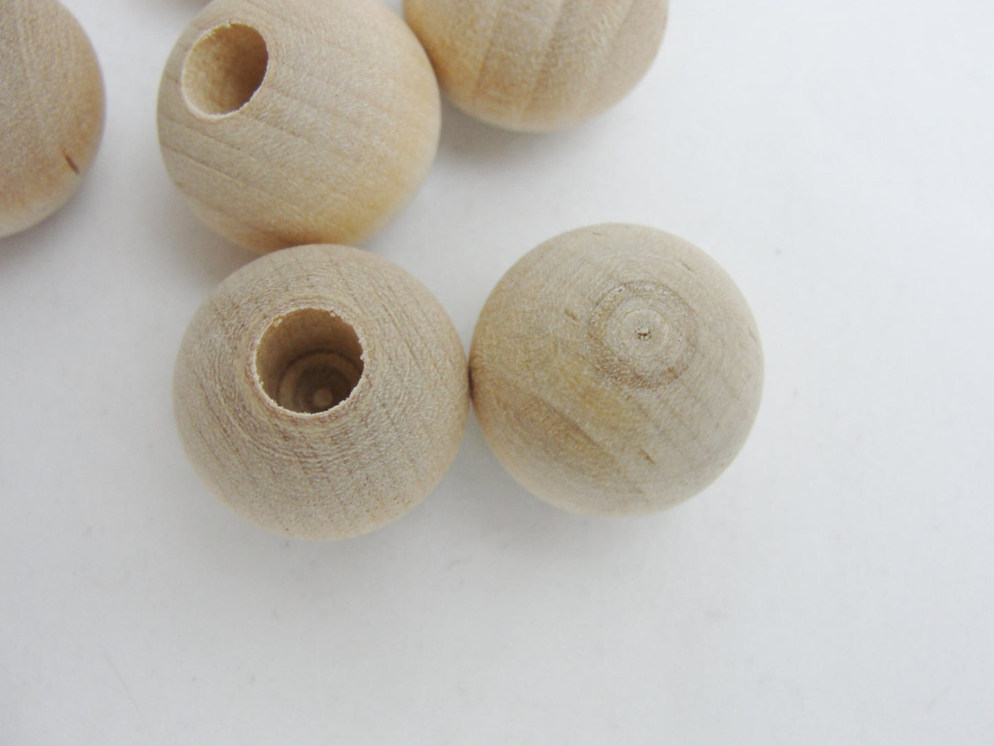 Wooden end cap ball 3/4" (.75") 20mm with 1/4" hole set of 12 - Wood parts - Craft Supply House