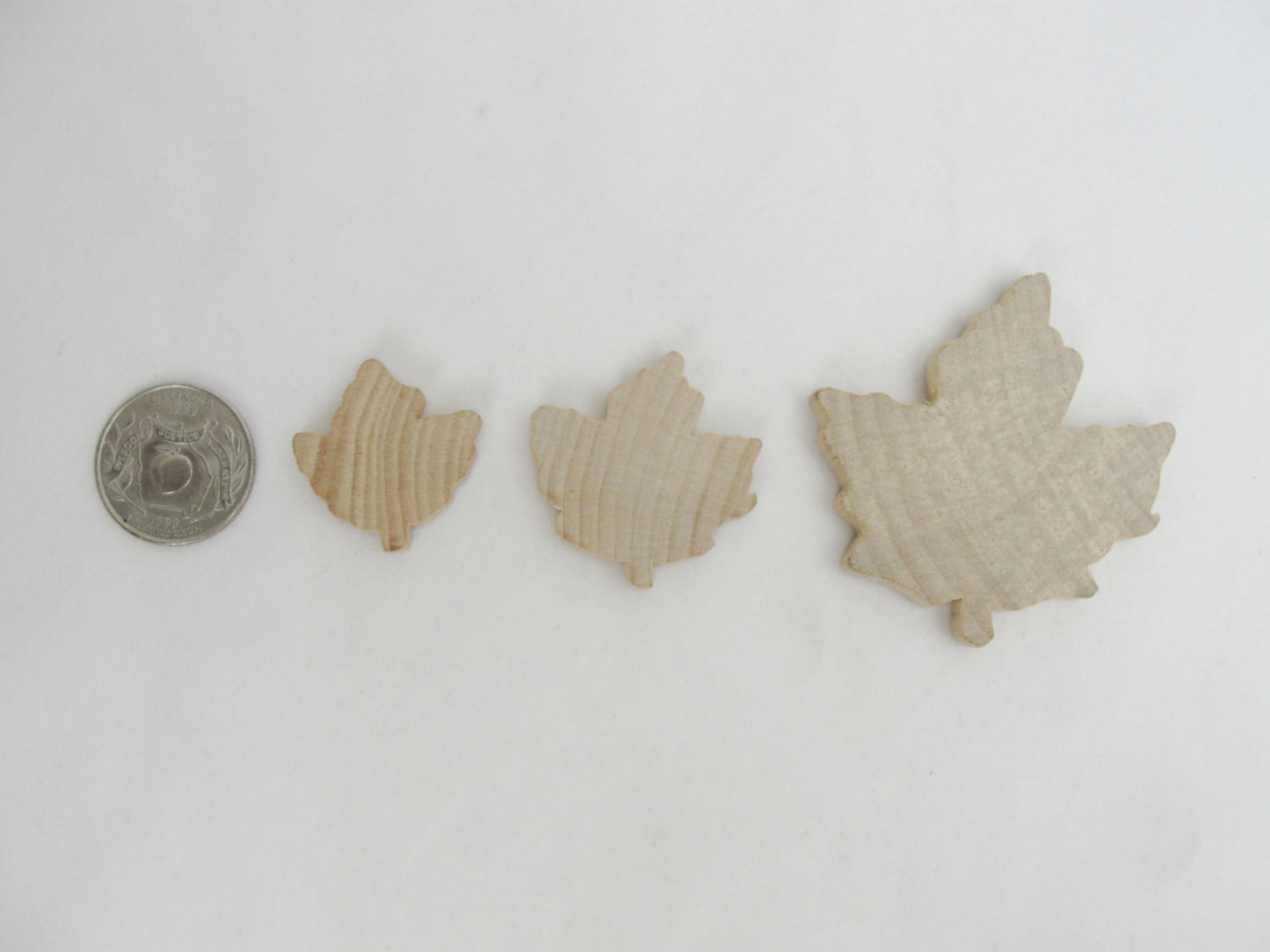 Medium Wooden maple leaf cutout set of 6 - Wood parts - Craft Supply House