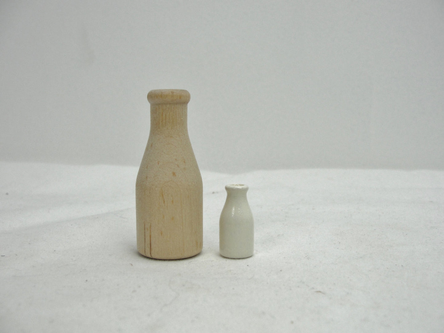 Small wooden milk bottle set of 6 - Wood parts - Craft Supply House