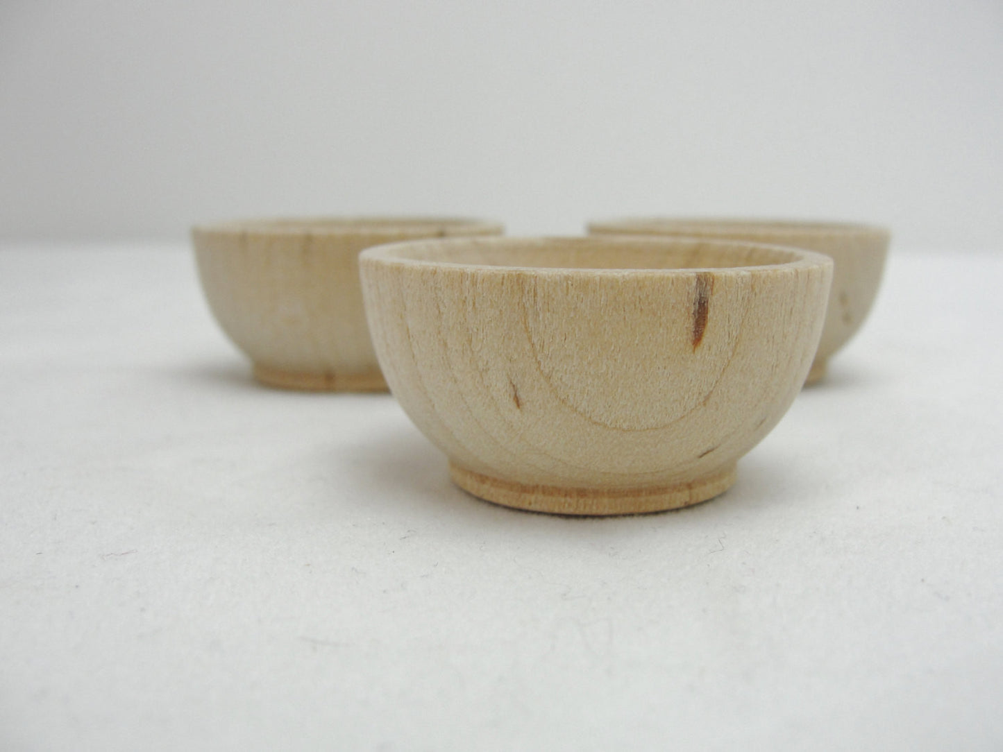 1 1/2" Miniature wooden bowl, small ring cup set of 3 - Wood parts - Craft Supply House