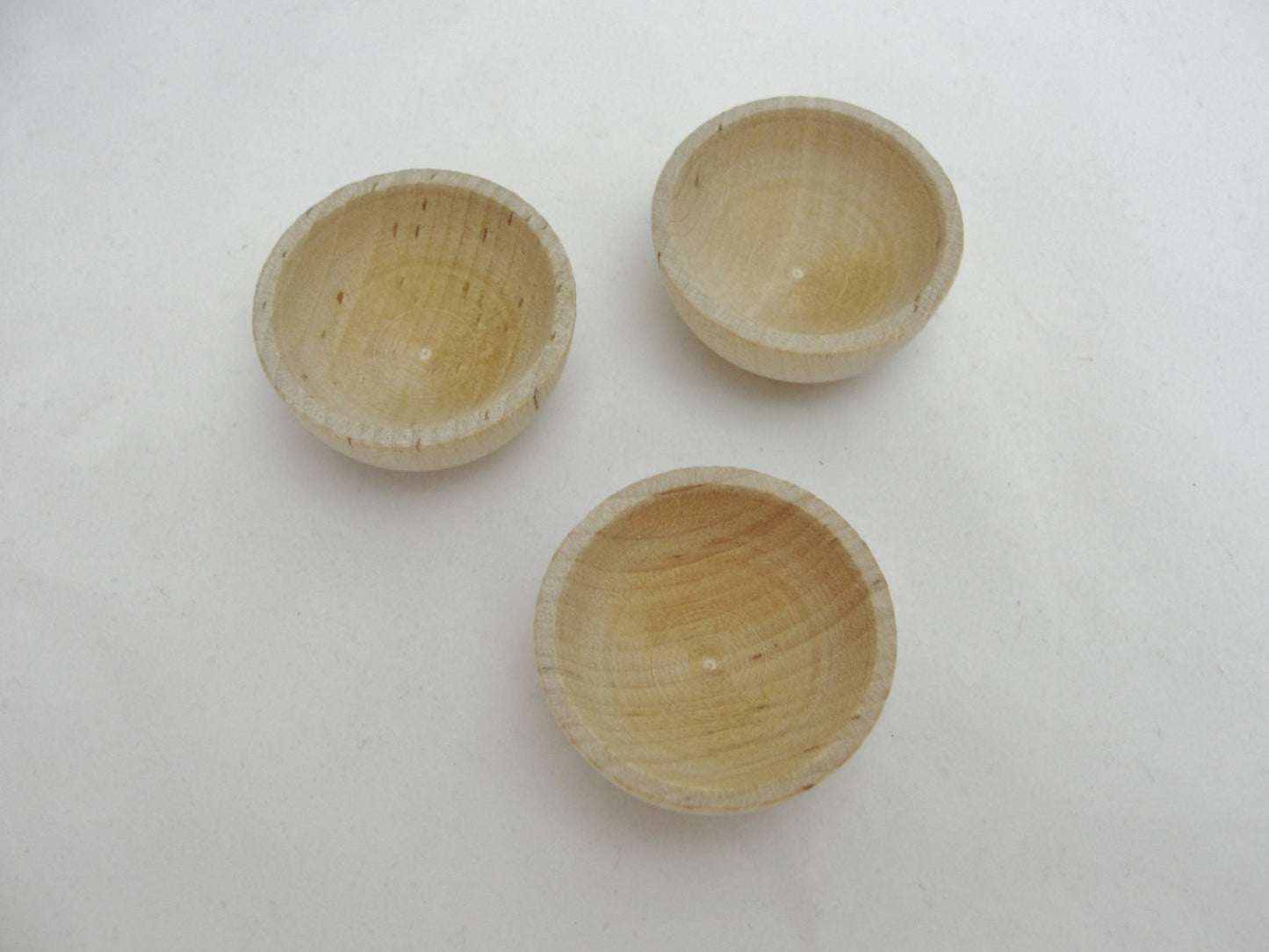 1 1/2" Miniature wooden bowl, small ring cup set of 3 - Wood parts - Craft Supply House