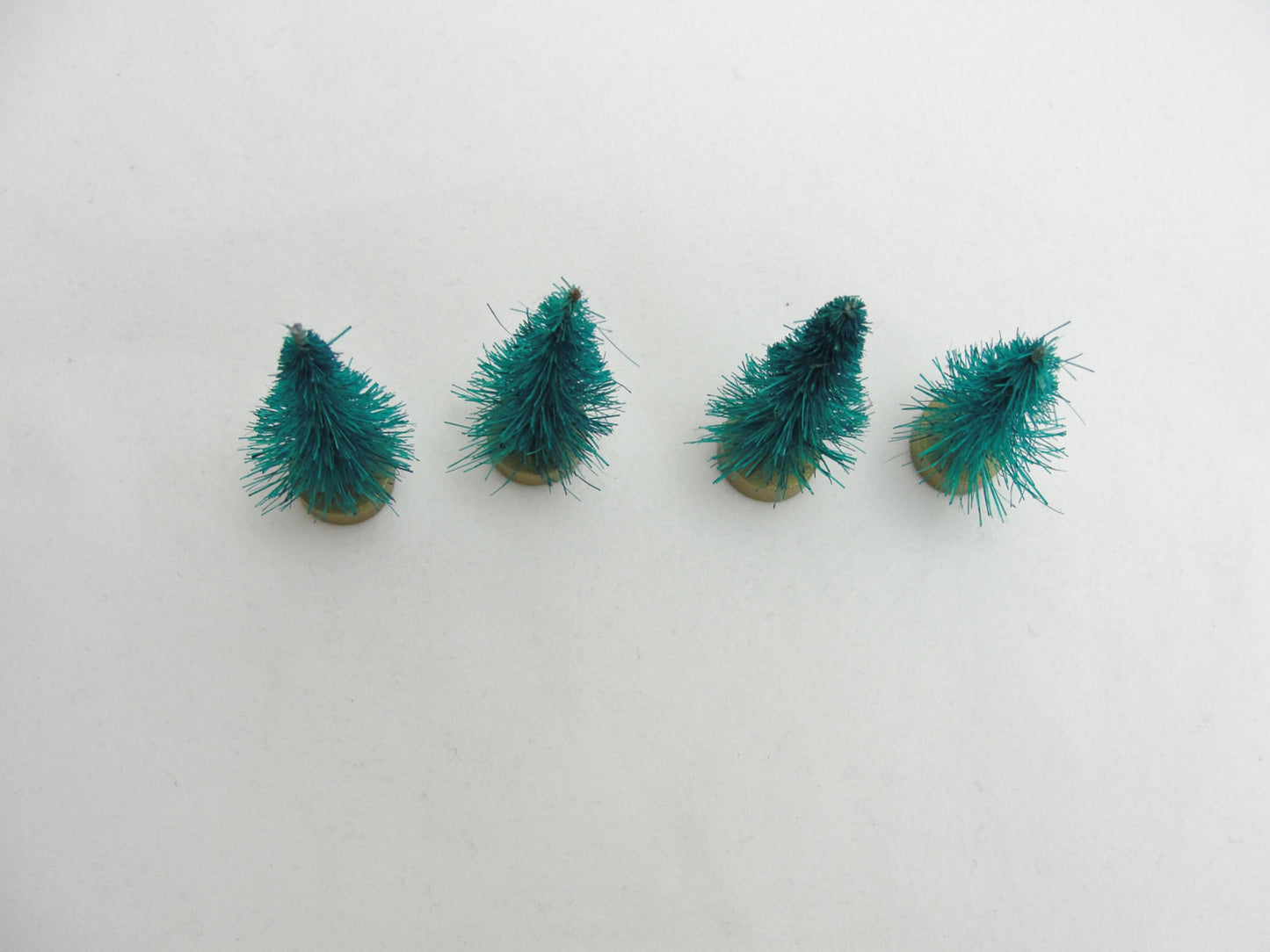 Green bottle brush sisal trees 1.5" tall set of 4 - General Crafts - Craft Supply House
