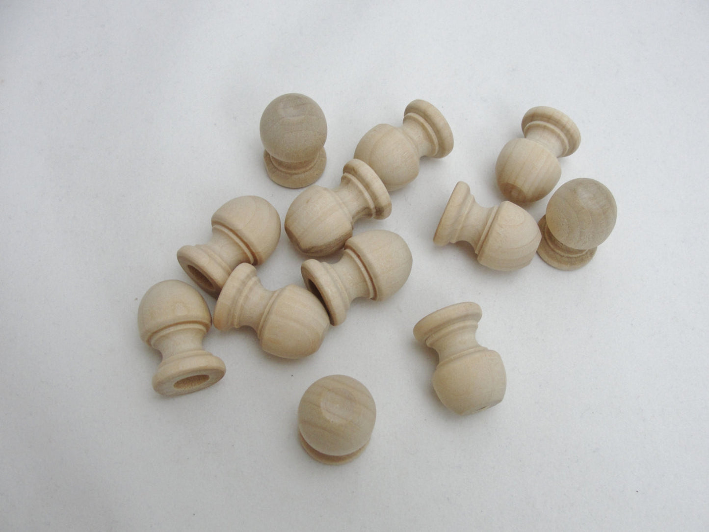 Wooden end cap Finial 1 1/16" tall, 3/4" wide end cap set of 12 - Wood parts - Craft Supply House