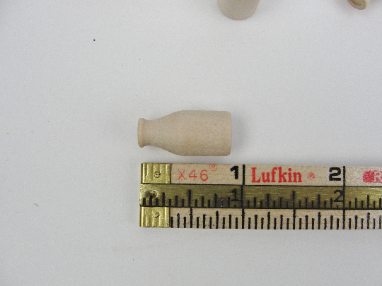 Miniature wooden milk bottle set of 12