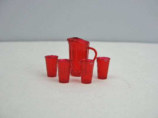 Dollhouse miniature pitcher and glasses choose your color - Craft Supply House