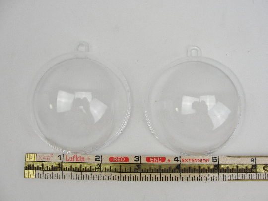 Plastic fillable 2-part round ornament set of 3 choose your size