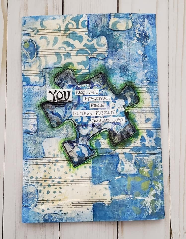Gel Press puzzle piece gelli plate