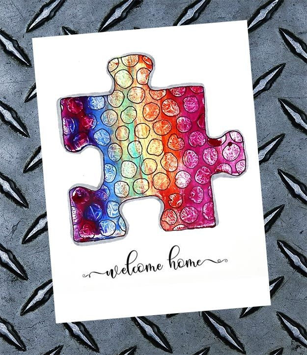 Gel Press puzzle piece gelli plate