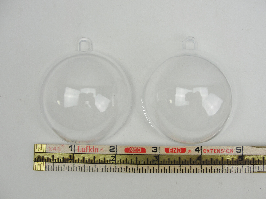 Plastic fillable 2-part round ornament set of 3 choose your size