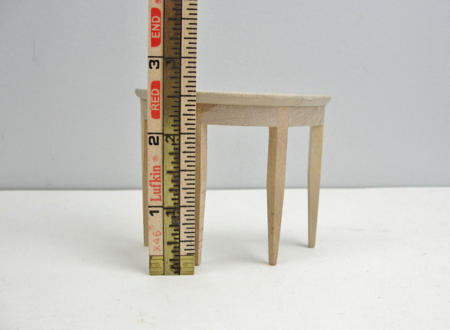 Dollhouse miniature half round half moon console table