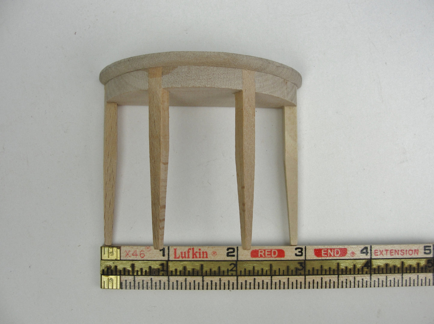 Dollhouse miniature half round half moon console table