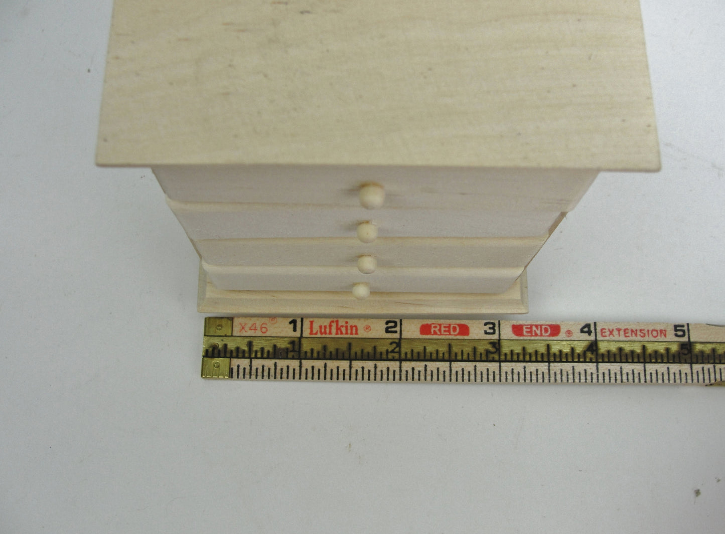 Dollhouse miniature 4 drawer chest of drawers unfinished