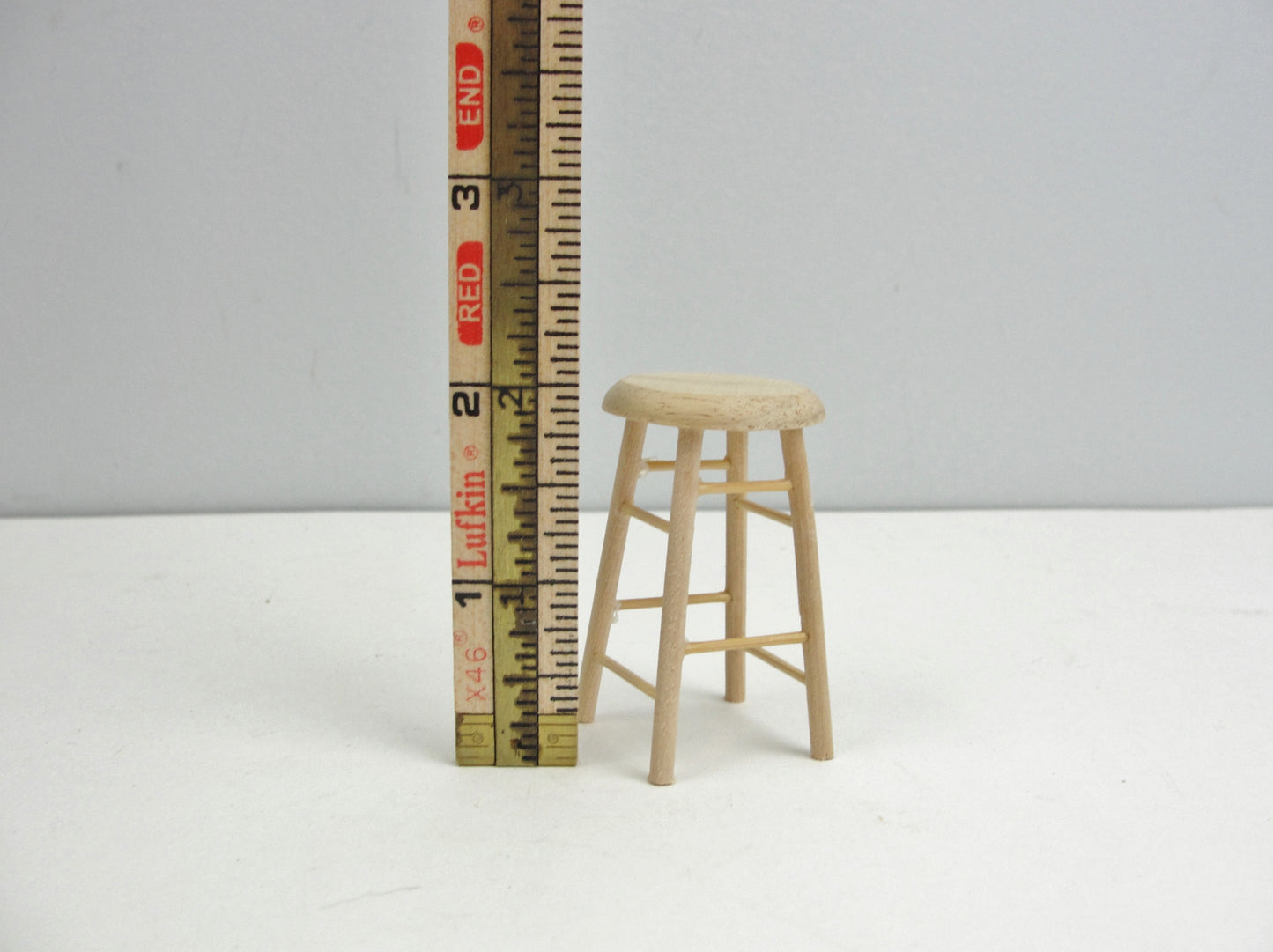 Dollhouse unfinished wood stool