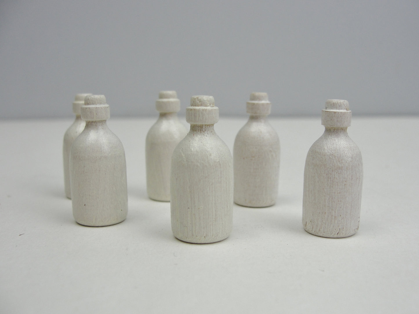 Miniature wood potion bottle set of 6