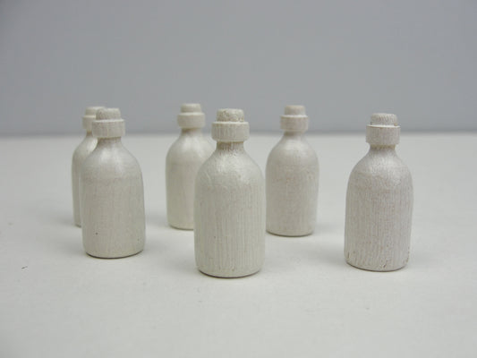 Miniature wood potion bottle set of 6