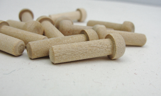 Short wooden peg 1 1/16" toy axle, unfinished DIY set of 12