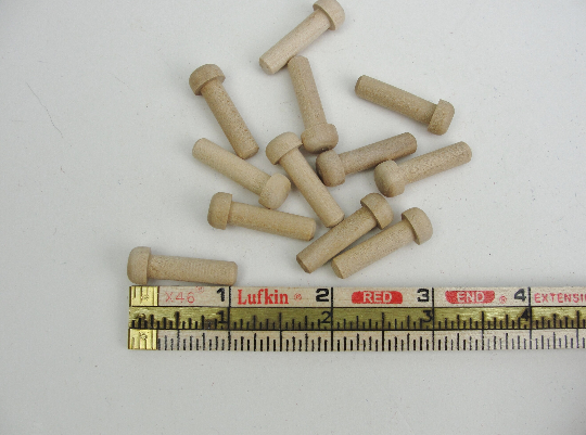 Short wooden peg 1 1/16" toy axle, unfinished DIY set of 12