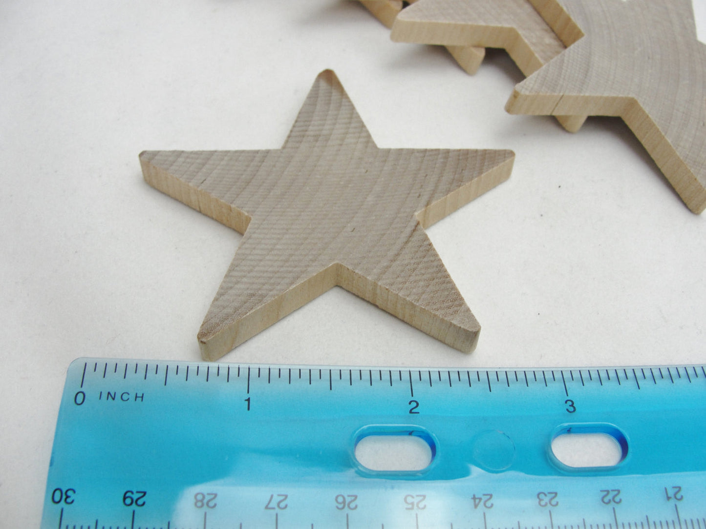 Traditional 3 inch (3") wooden stars set of 6 - Wood parts - Craft Supply House