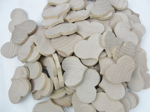 Wooden country hearts 1 1/2" wide 1 1/8" tall 3/16" thick unfinished - Wood parts - Craft Supply House