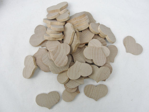 Wooden country hearts 2 1/4" wide 1 11/16" tall 1/4" thick unfinished - Wood parts - Craft Supply House