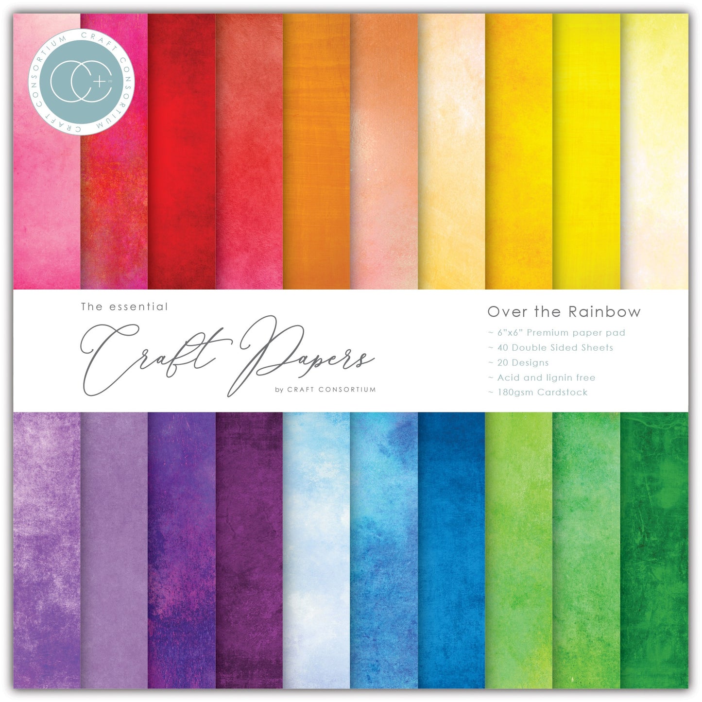 Over the Rainbow 6x6 scrapbook cardstock paper pad Craft Consortium