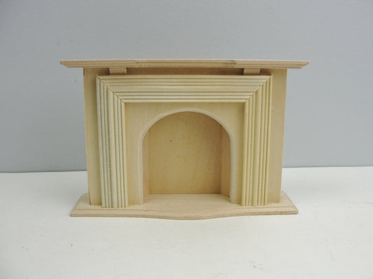 Unfinished dollhouse fireplace