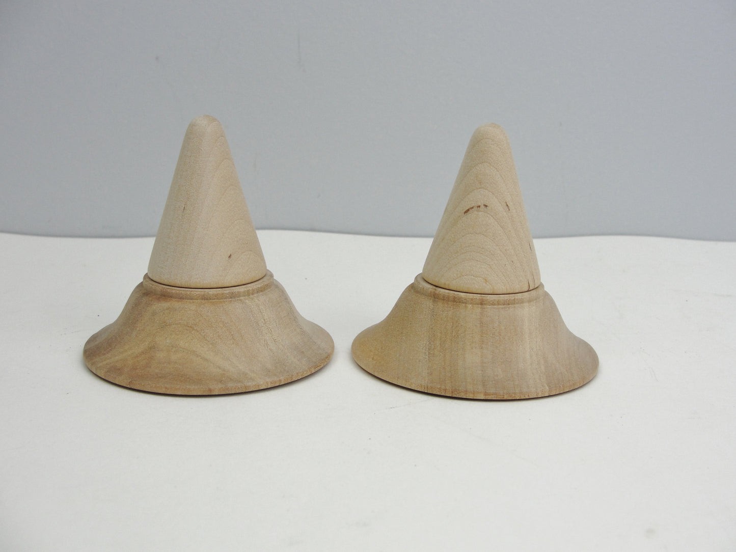 2 wooden "hats" for Deb Antonick pumpkin people
