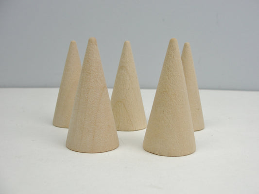 2" wooden cone set of 5