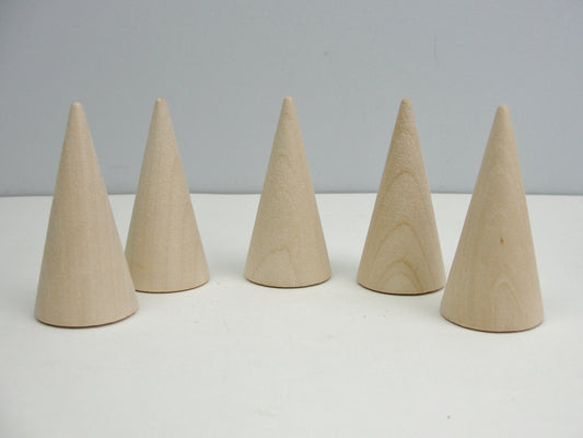 2 1/2" wooden cone set of 5
