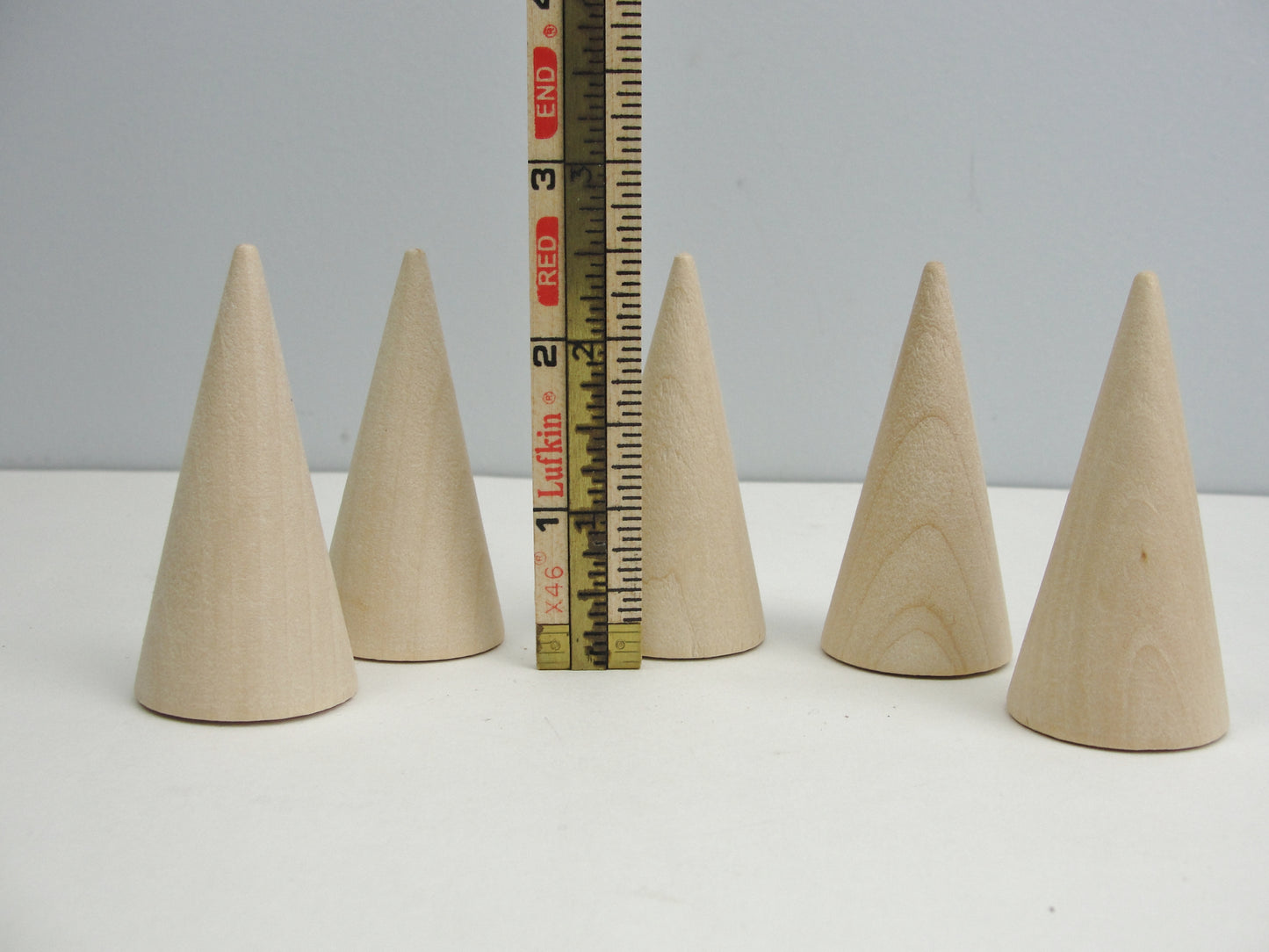2 1/2" wooden cone set of 5