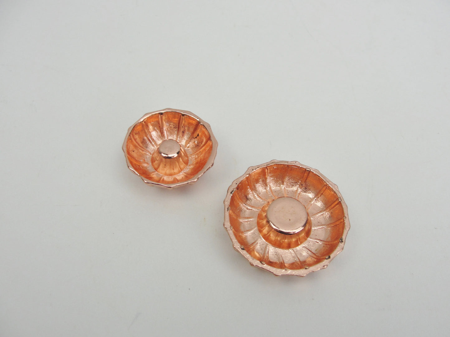 Dollhouse miniature copper bundt cake pans