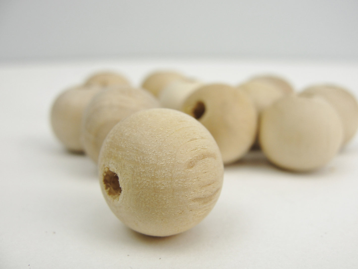 16mm unfinished round wooden beads, 5/8" (.62") with 5/32" hole - Wood parts - Craft Supply House