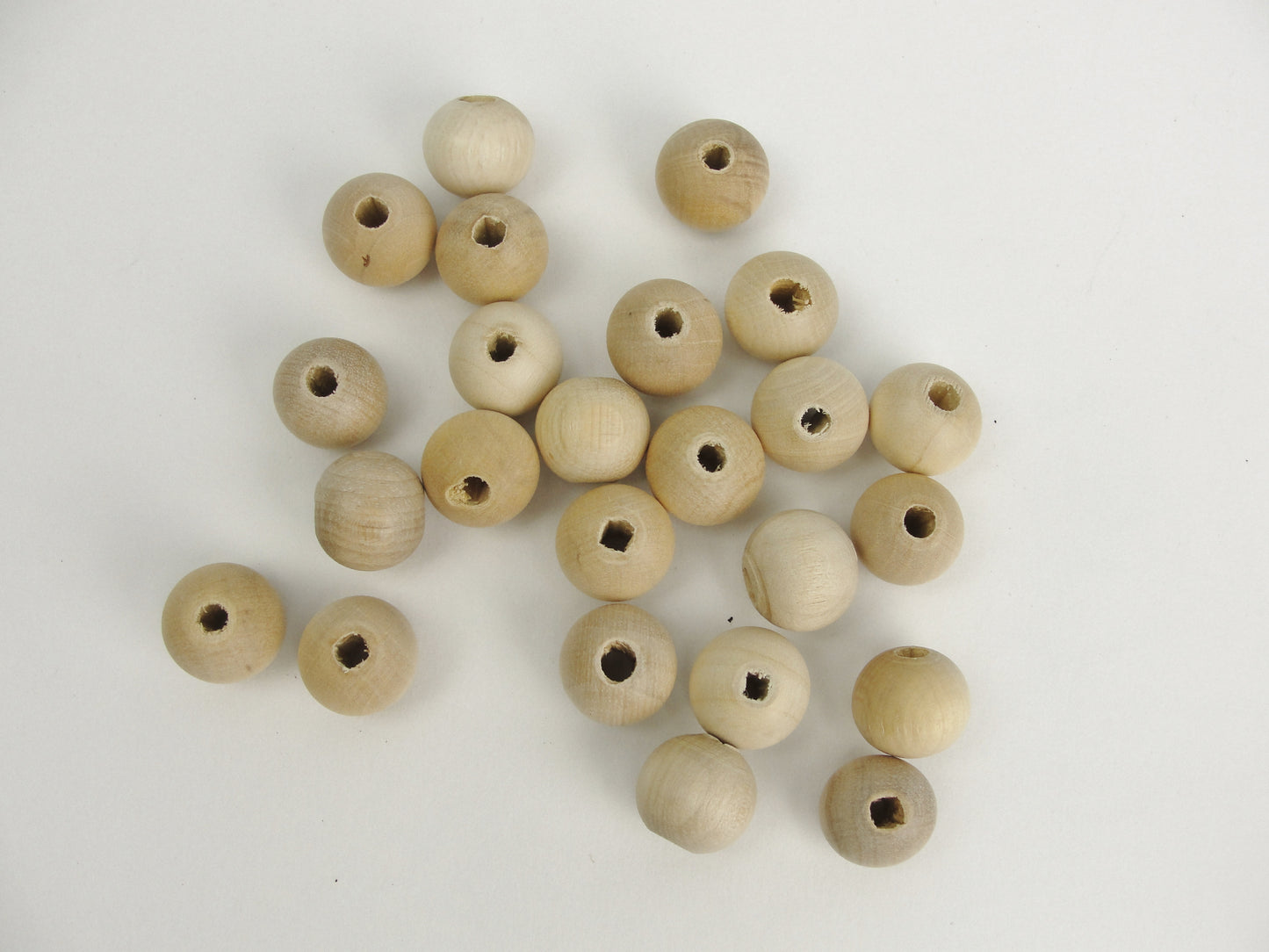 16mm unfinished round wooden beads, 5/8" (.62") with 5/32" hole - Wood parts - Craft Supply House