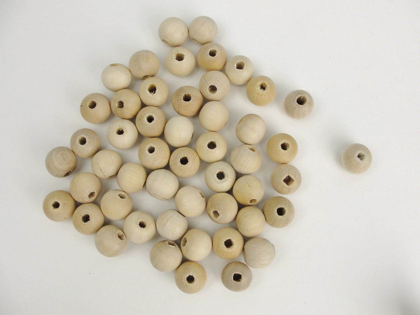 16mm unfinished round wooden beads, 5/8" (.62") with 5/32" hole - Wood parts - Craft Supply House