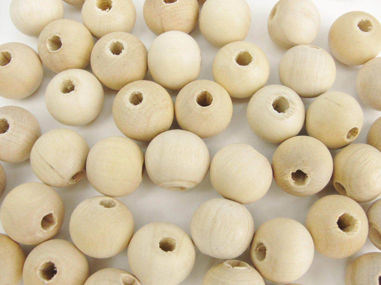 16mm unfinished round wooden beads, 5/8" (.62") with 5/32" hole - Wood parts - Craft Supply House