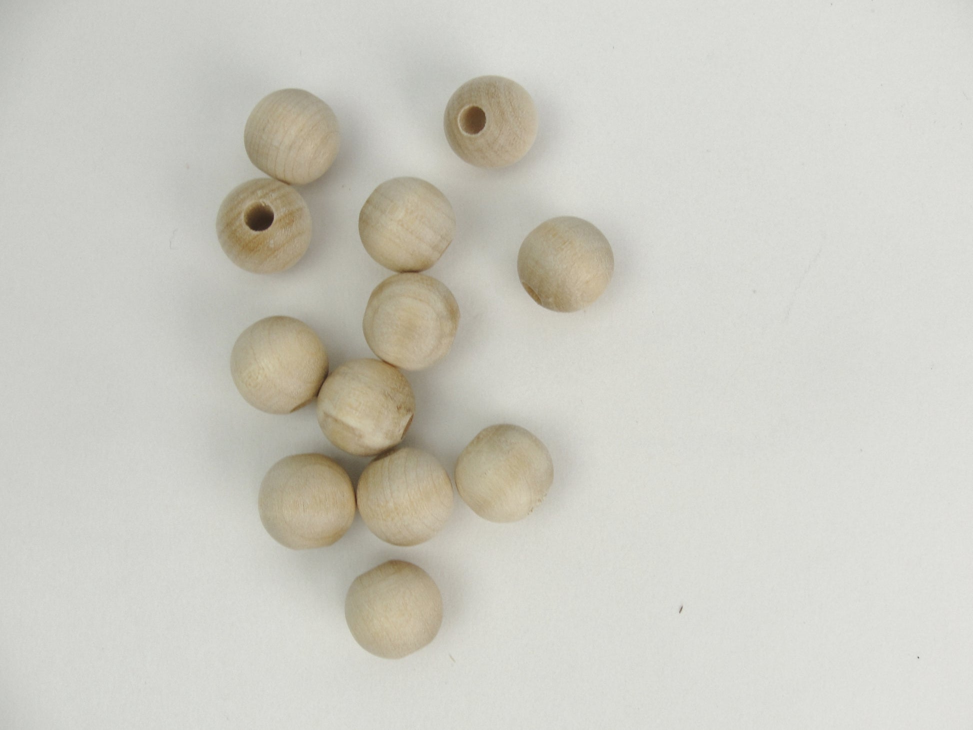 Wooden round bead 1/2" (.5") 12mm unfinished - Wood parts - Craft Supply House