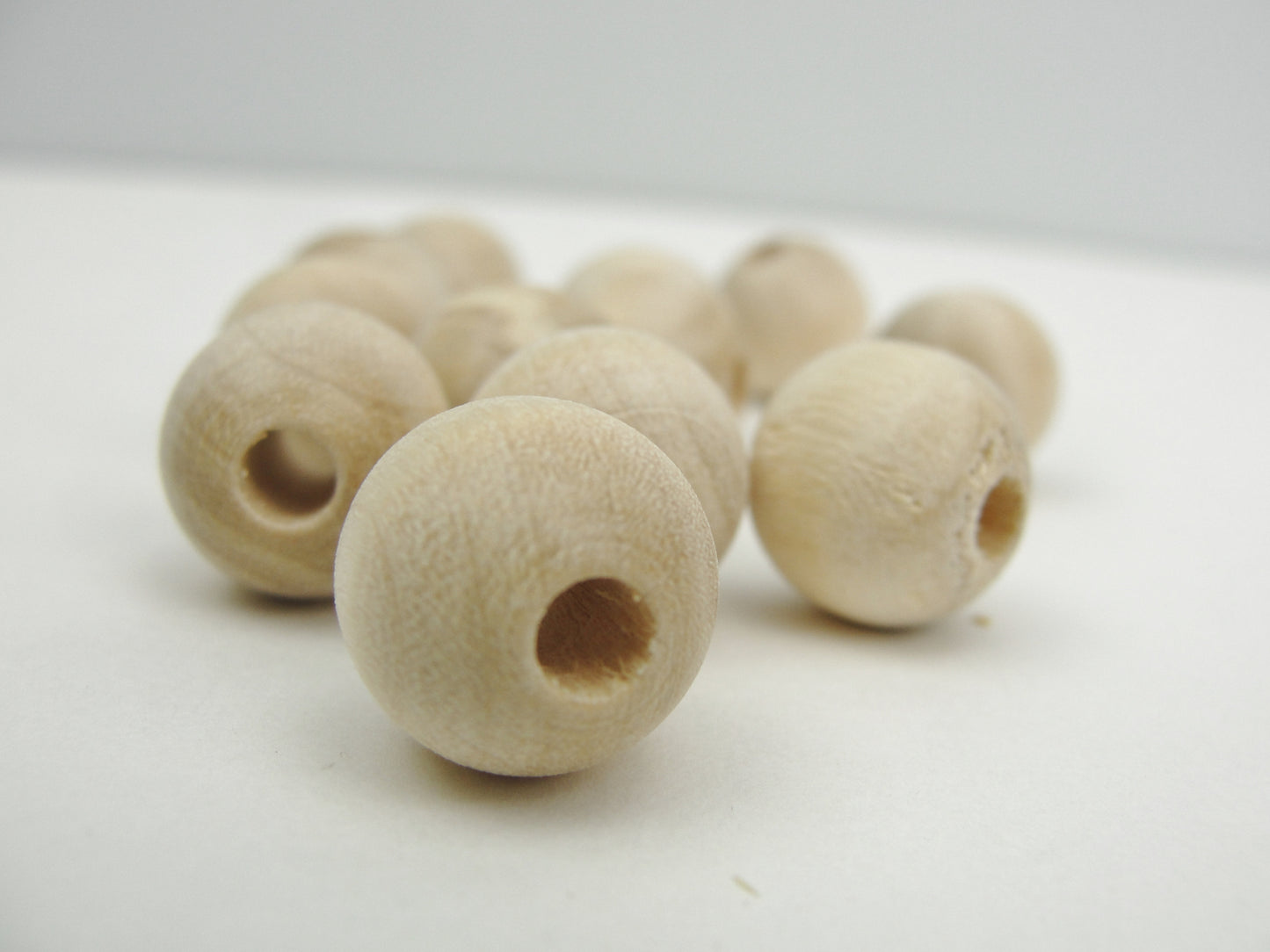 Wooden round bead 1/2" (.5") 12mm unfinished - Wood parts - Craft Supply House