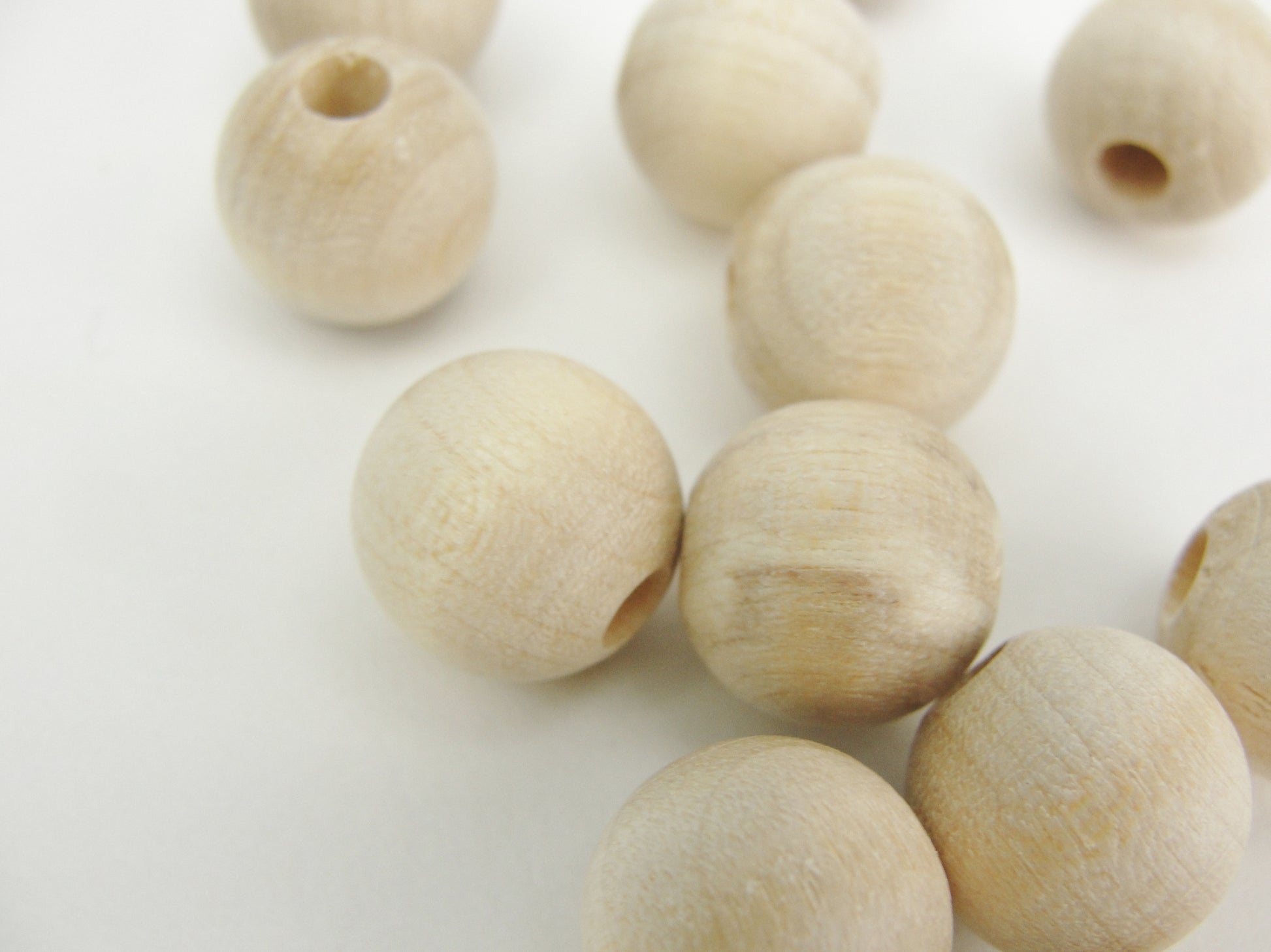 Wooden round bead 1/2" (.5") 12mm unfinished - Wood parts - Craft Supply House