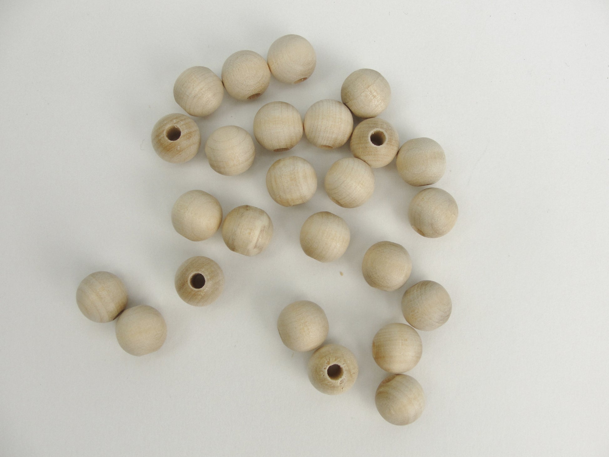 Wooden round bead 1/2" (.5") 12mm unfinished - Wood parts - Craft Supply House
