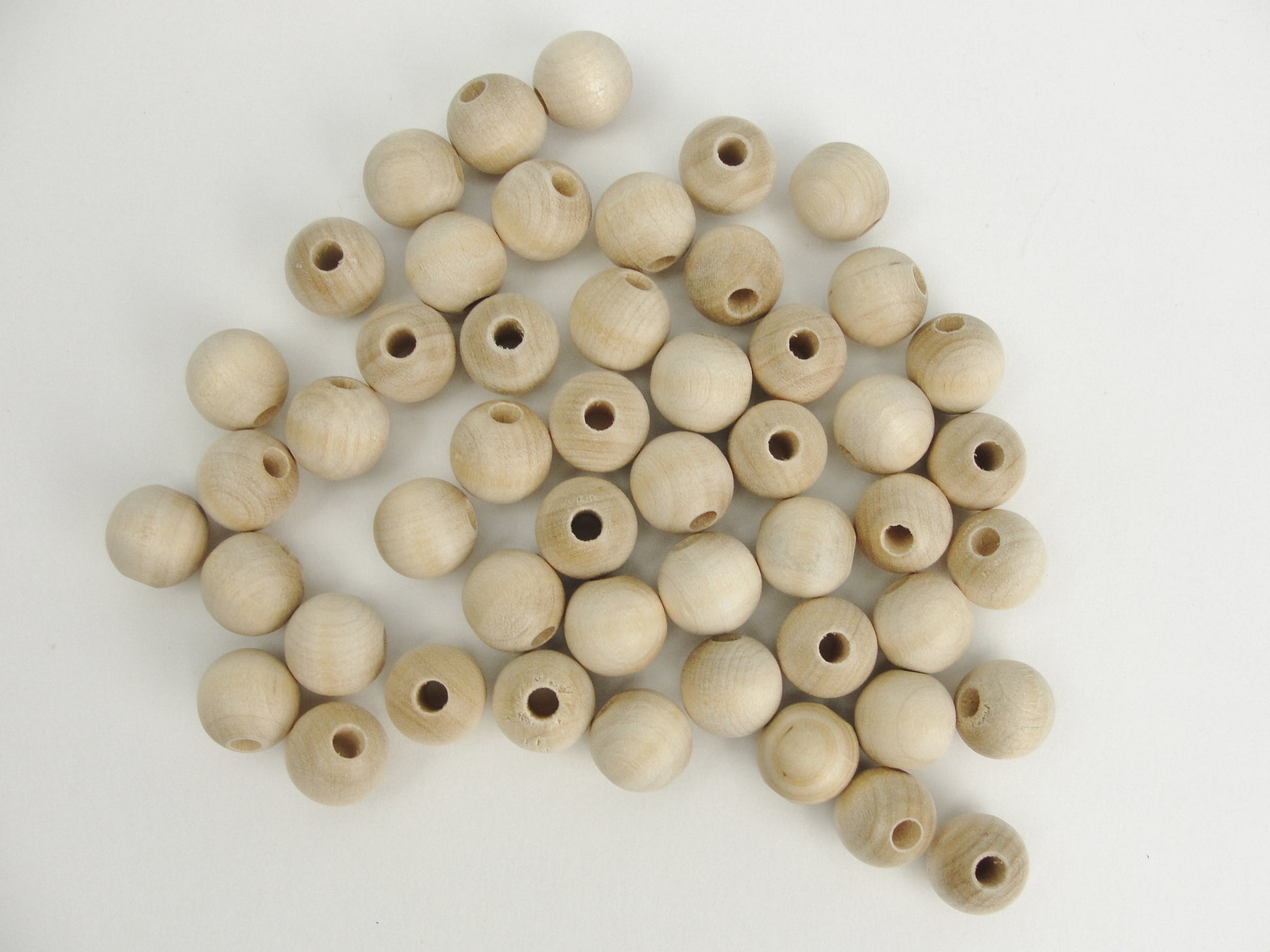 Wooden round bead 1/2" (.5") 12mm unfinished - Wood parts - Craft Supply House