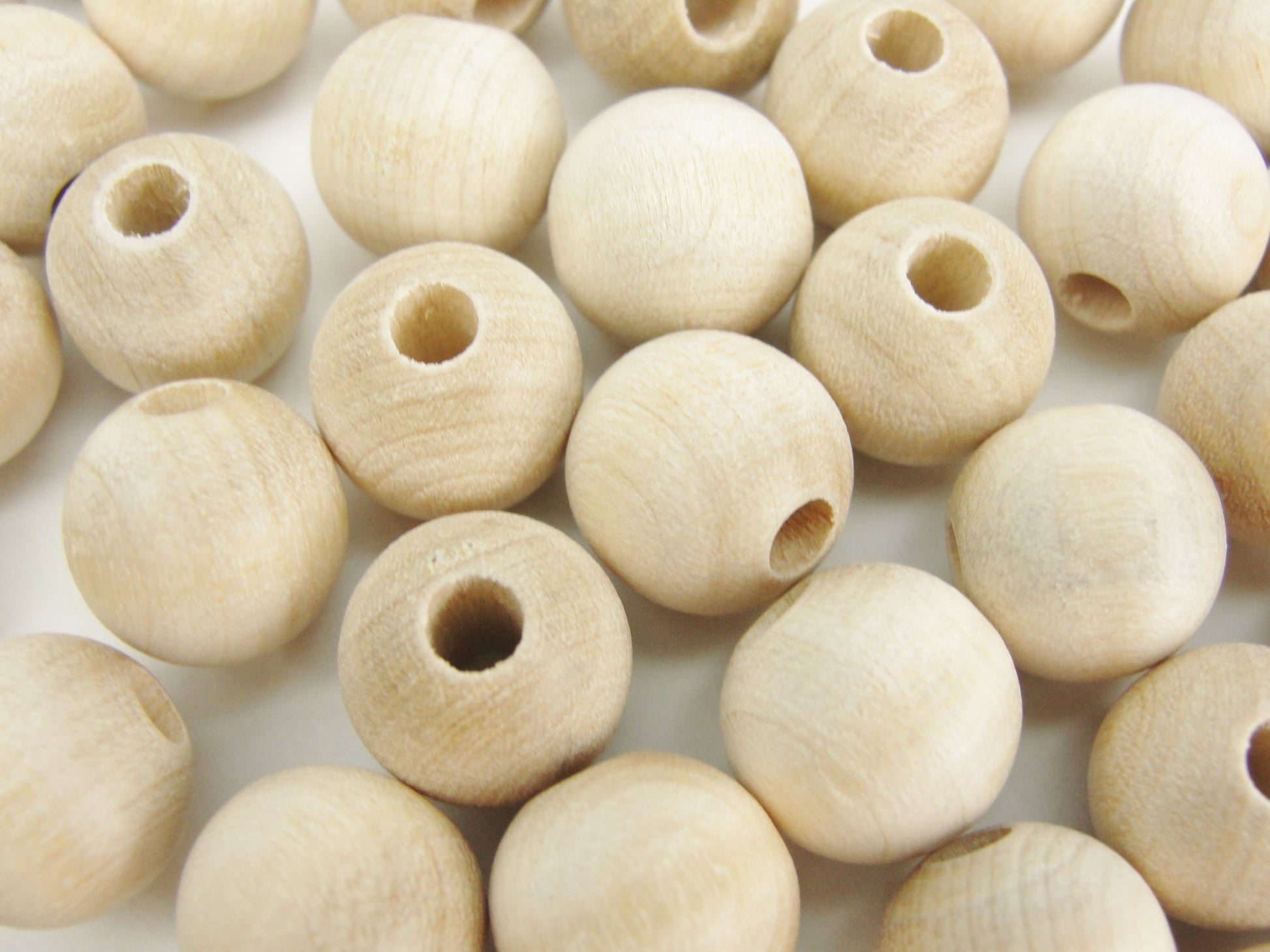 Wooden round bead 1/2" (.5") 12mm unfinished - Wood parts - Craft Supply House