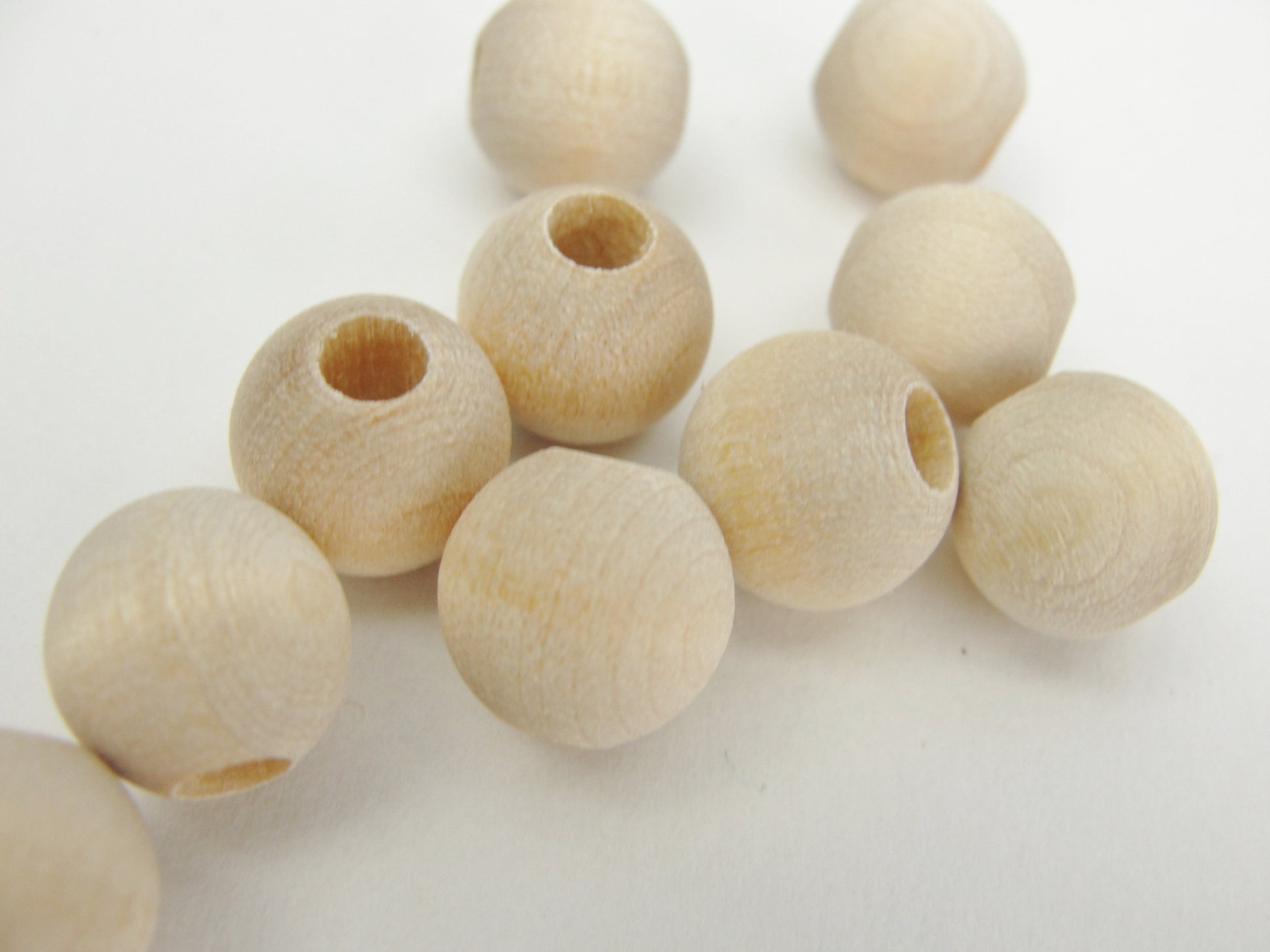 Wooden round bead 3/8" (.41") 10mm with 5/32" hole - Wood parts - Craft Supply House