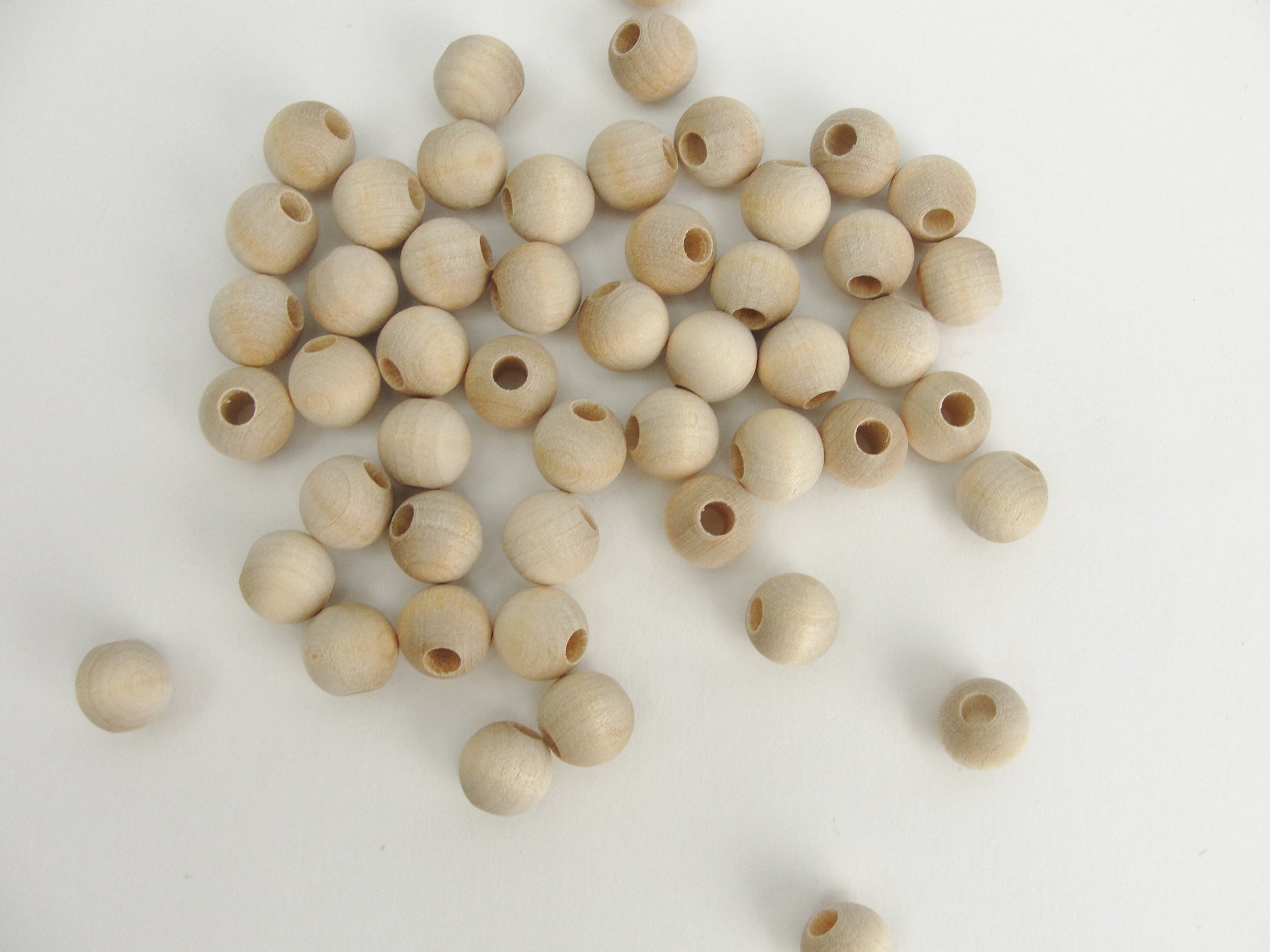 Wooden round bead 3/8" (.41") 10mm with 5/32" hole - Wood parts - Craft Supply House