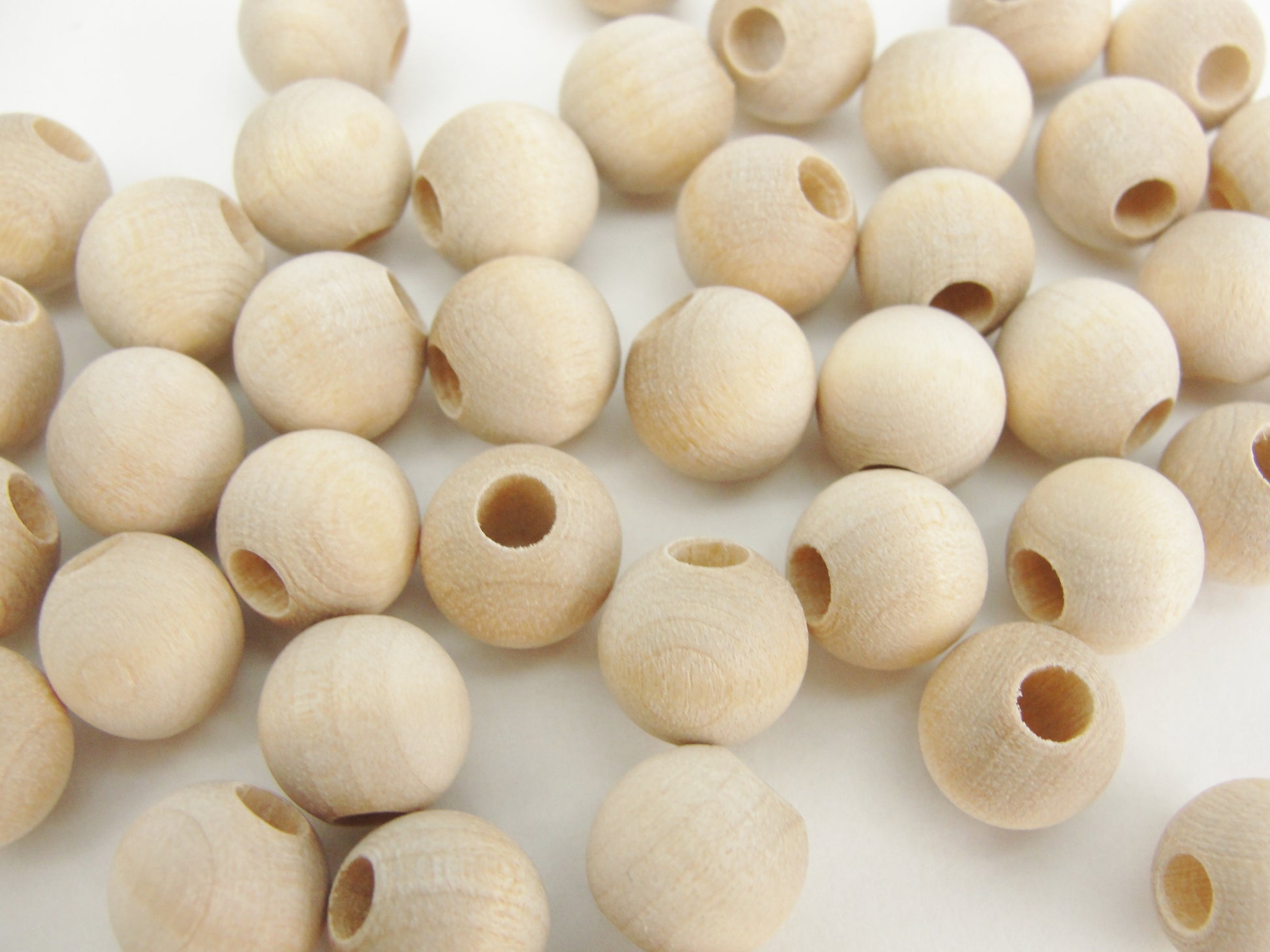 Wooden round bead 3/8" (.41") 10mm with 5/32" hole - Wood parts - Craft Supply House