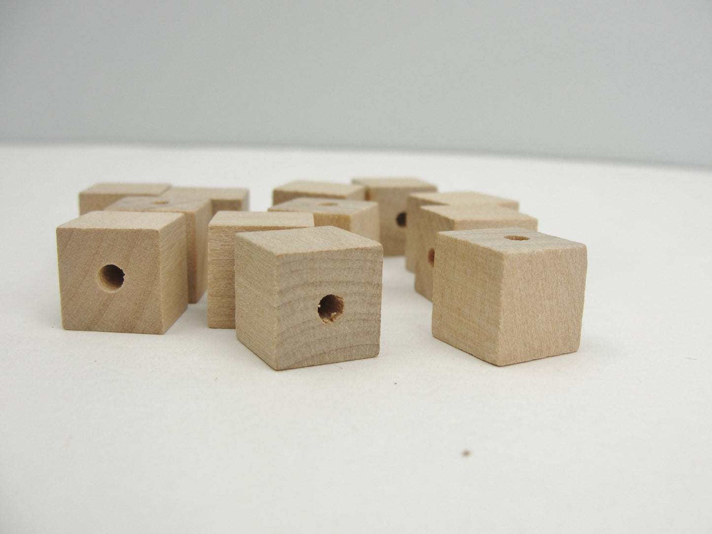 Wooden square cube beads 1/2" with a 1/8" hole - Wood parts - Craft Supply House